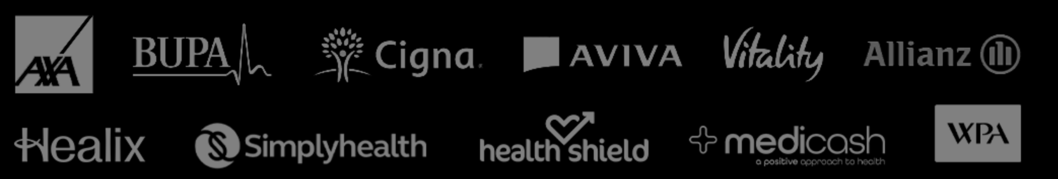 We accept all insurances including AXA, Bupa, Cigna, Aviva, Vitality, Allianz, Healix, Simplyhealth, Health Shield, Medicash and WPA - Lambert Sports Clinic Surbiton